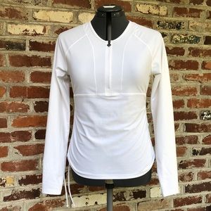 Prana UPF 50 White Arwyn Sun Swim Water Top